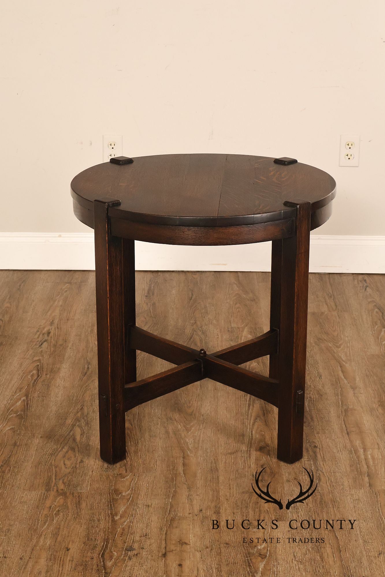 Early Gustav Stickley Mission Oak 26 Inch Round Table #439