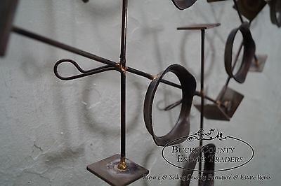 Mid Century Modern Geometric Iron Wall Sculpture (manner of Curtis Jere)