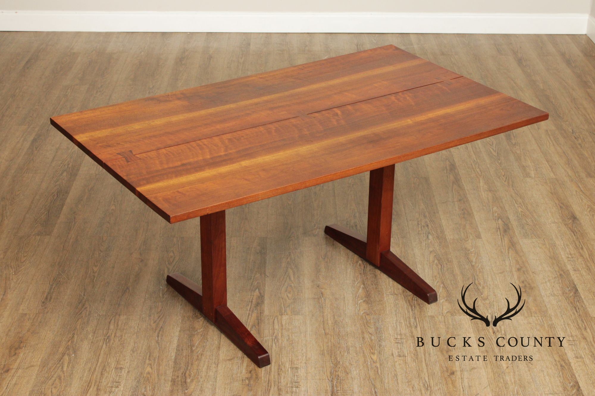 George Nakashima Walnut Trestle Trestle Dining Table Ca. 1962
