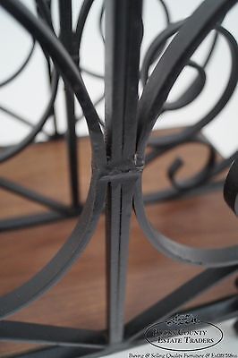 Custom Ornate Scrolled Wrought Iron Spanish Style Magazine Stand