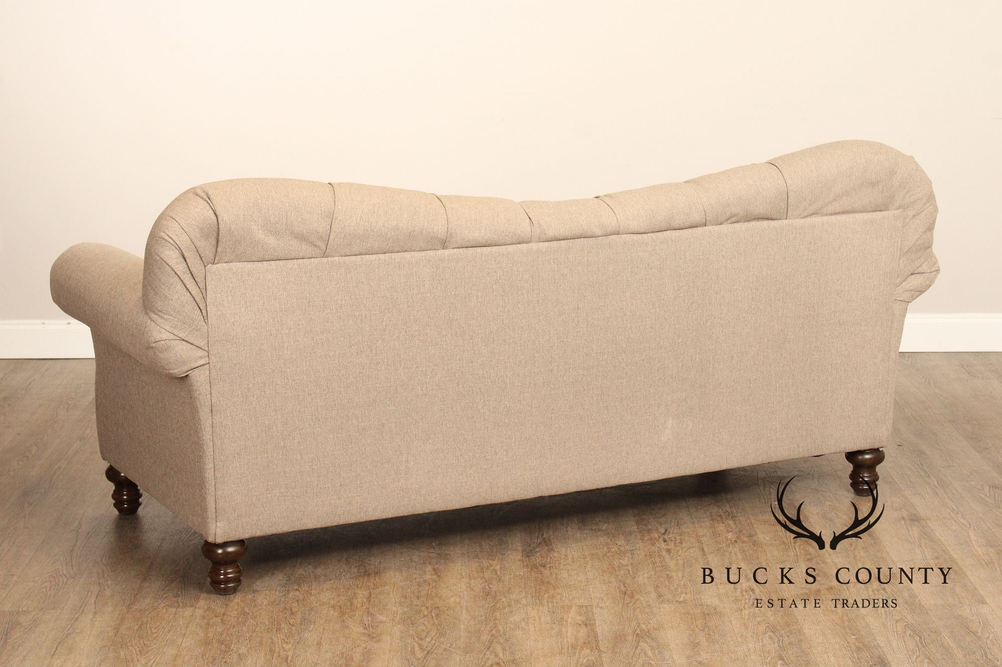 Hughes Furniture Modern English Traditional Tufted Sofa