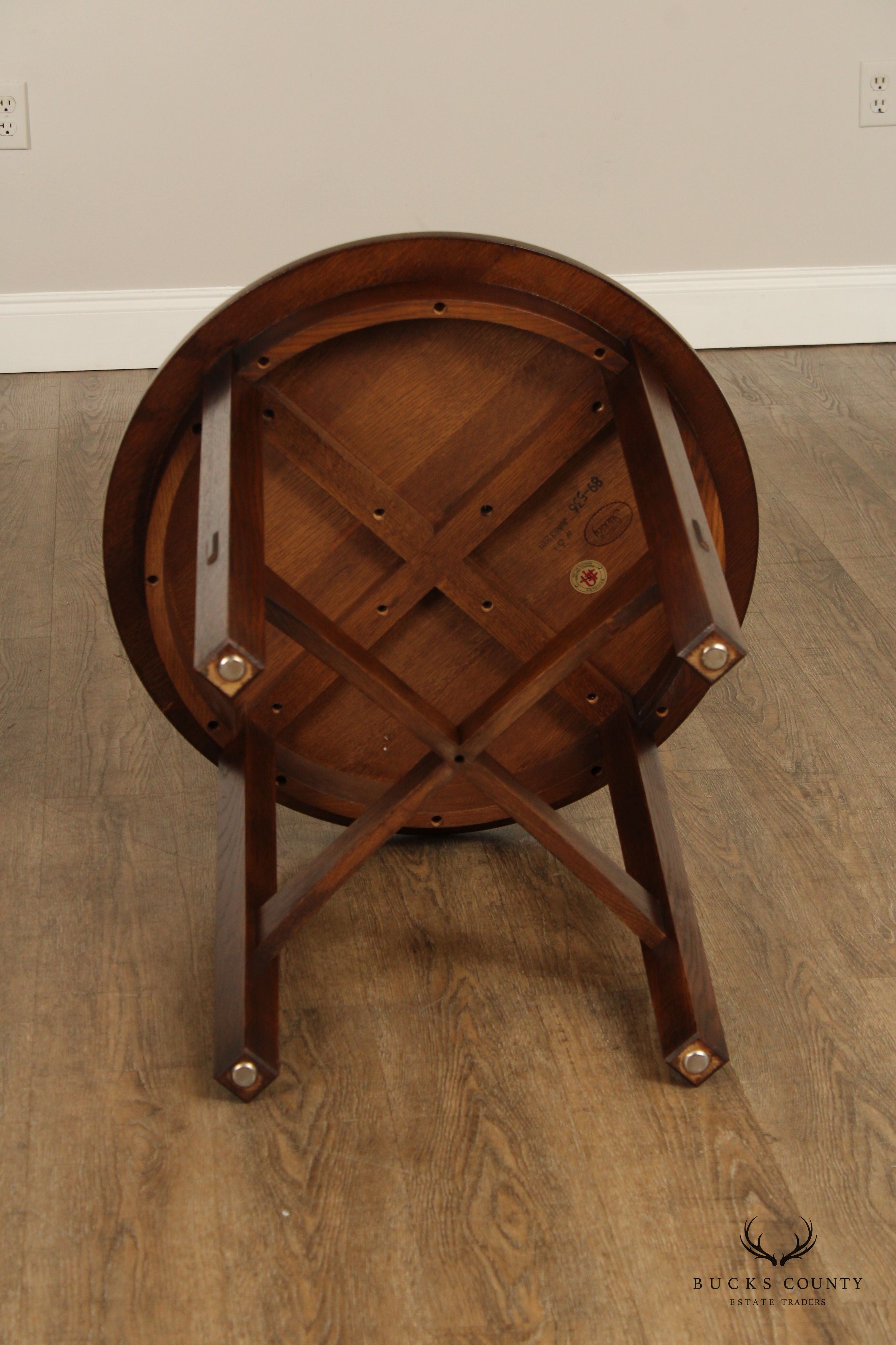 Stickley Mission Collection Oak Round Lamp Table