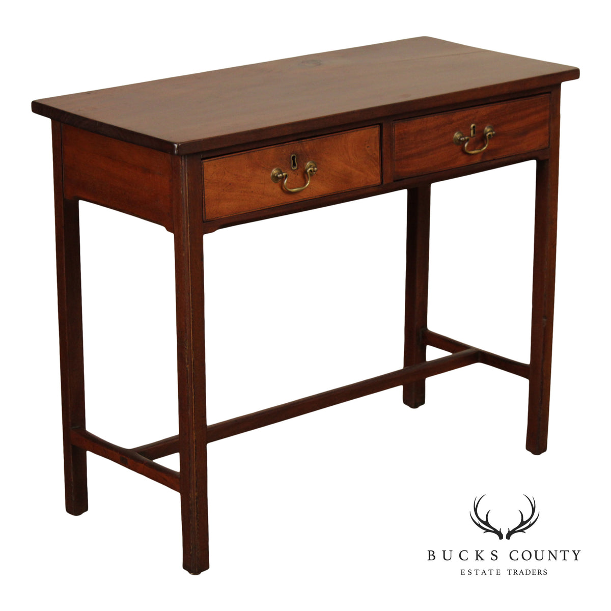 Antique Mahogany Two-Drawer Console Table