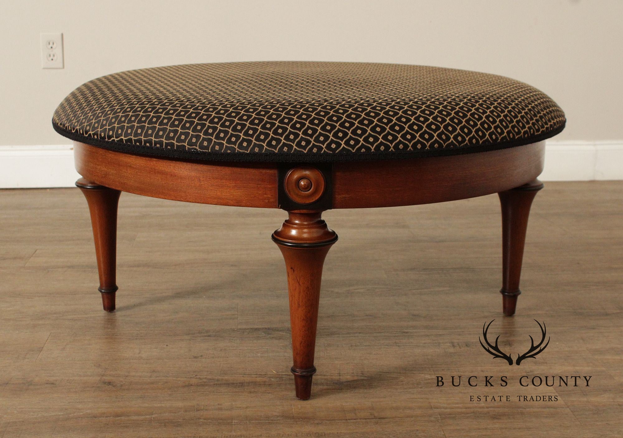 English Regency Style Round Ottoman