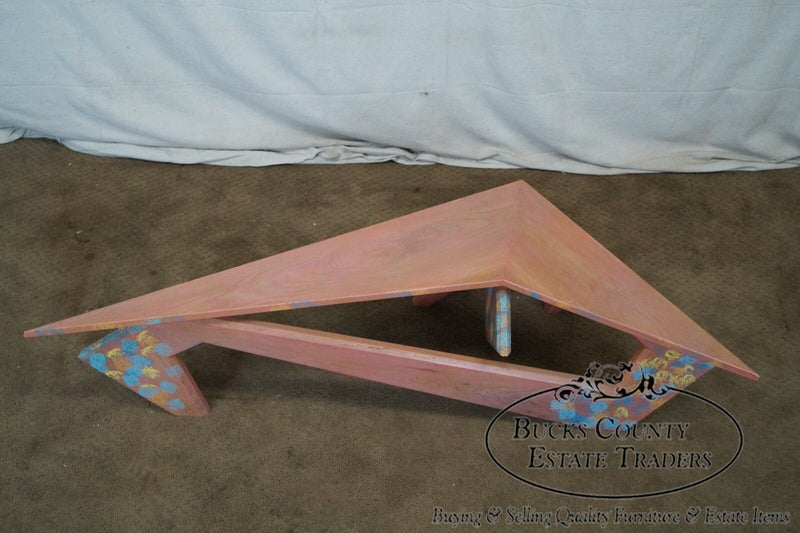 Studio Crafted Pair of Unusual Boomerang Shape Painted Low Tables