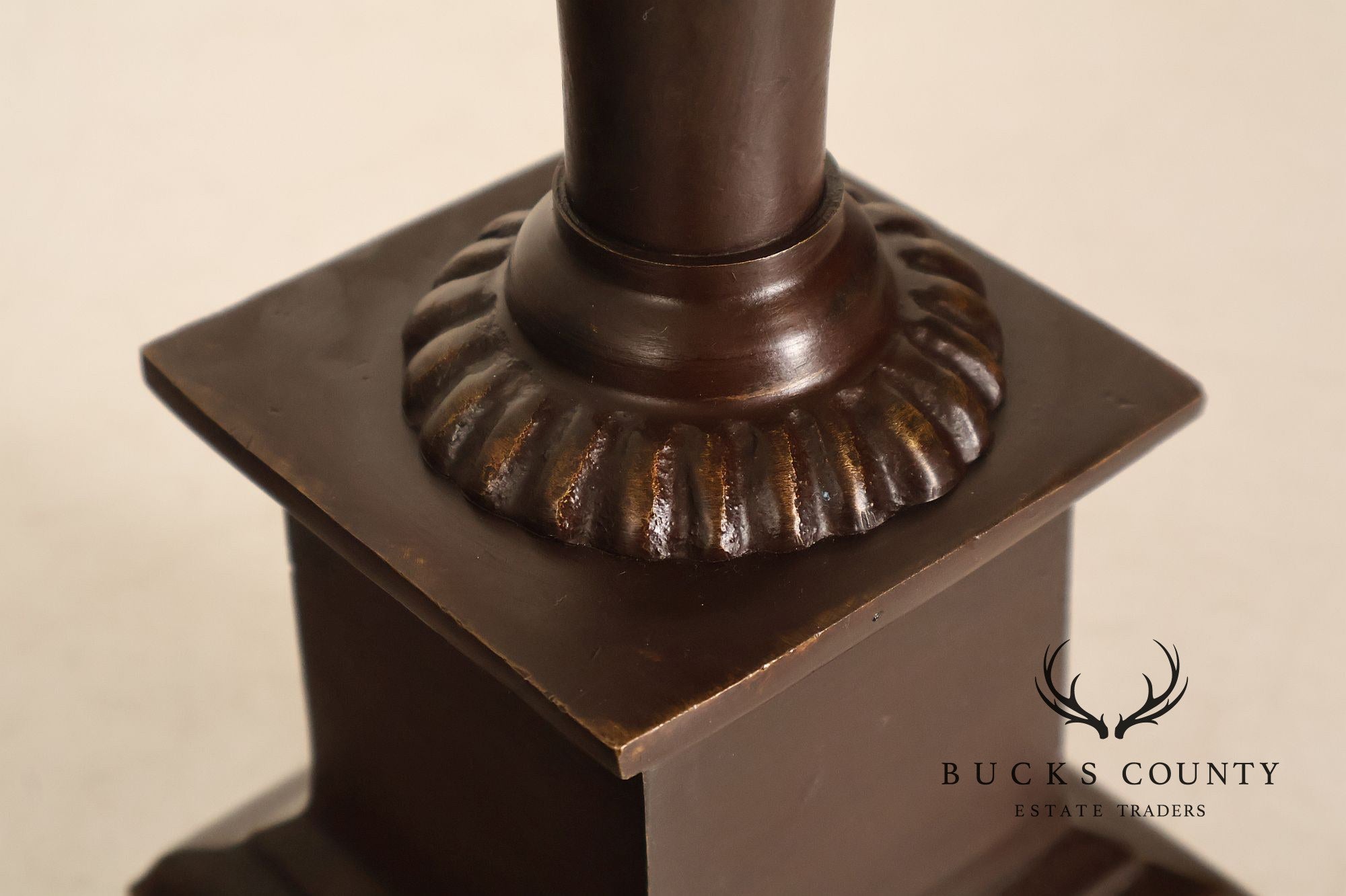 Maitland Smith Bronze Pair Of Neoclassical-Style Candlesticks