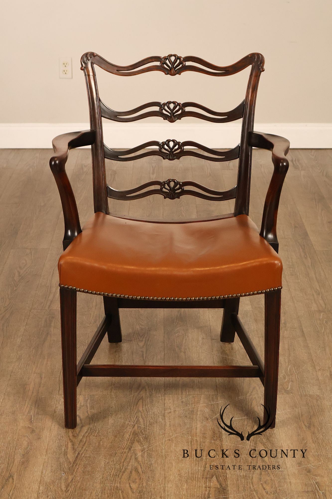 Scottish Chippendale Style Set Of Twelve Ribbon Back Mahogany Dining Chairs