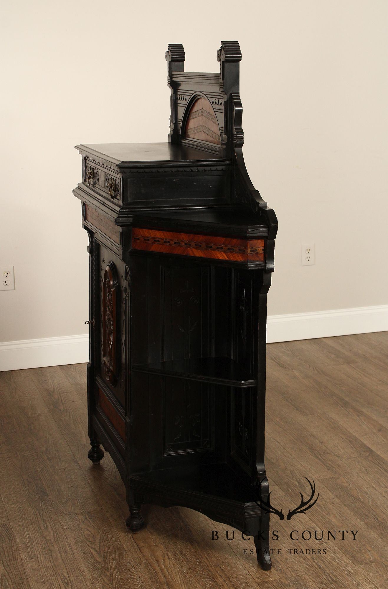 Antique American Aesthetic Movement Ebonized Cabinet