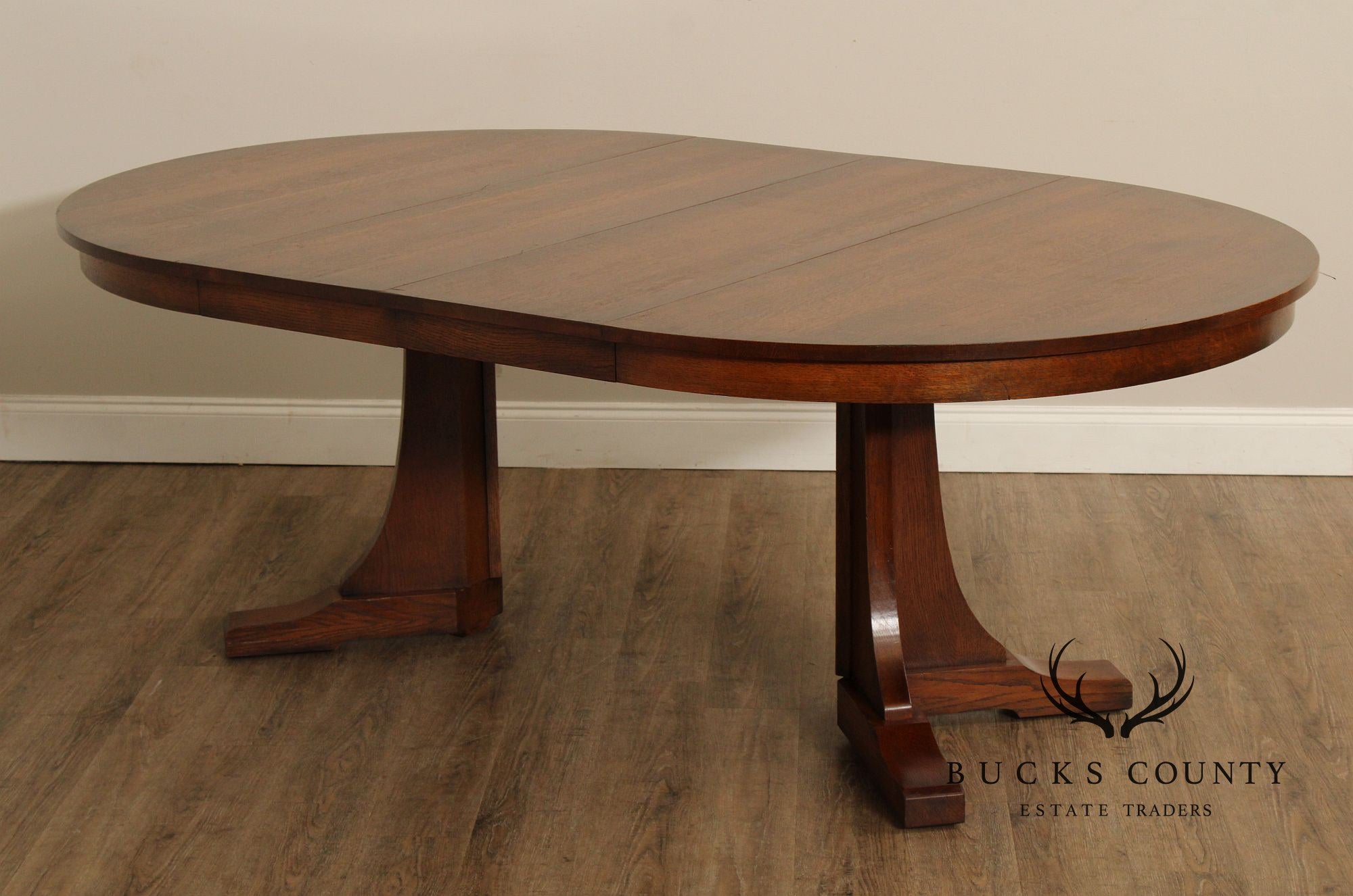 Stickley Mission Collection Oak Round Pedestal Dining Table