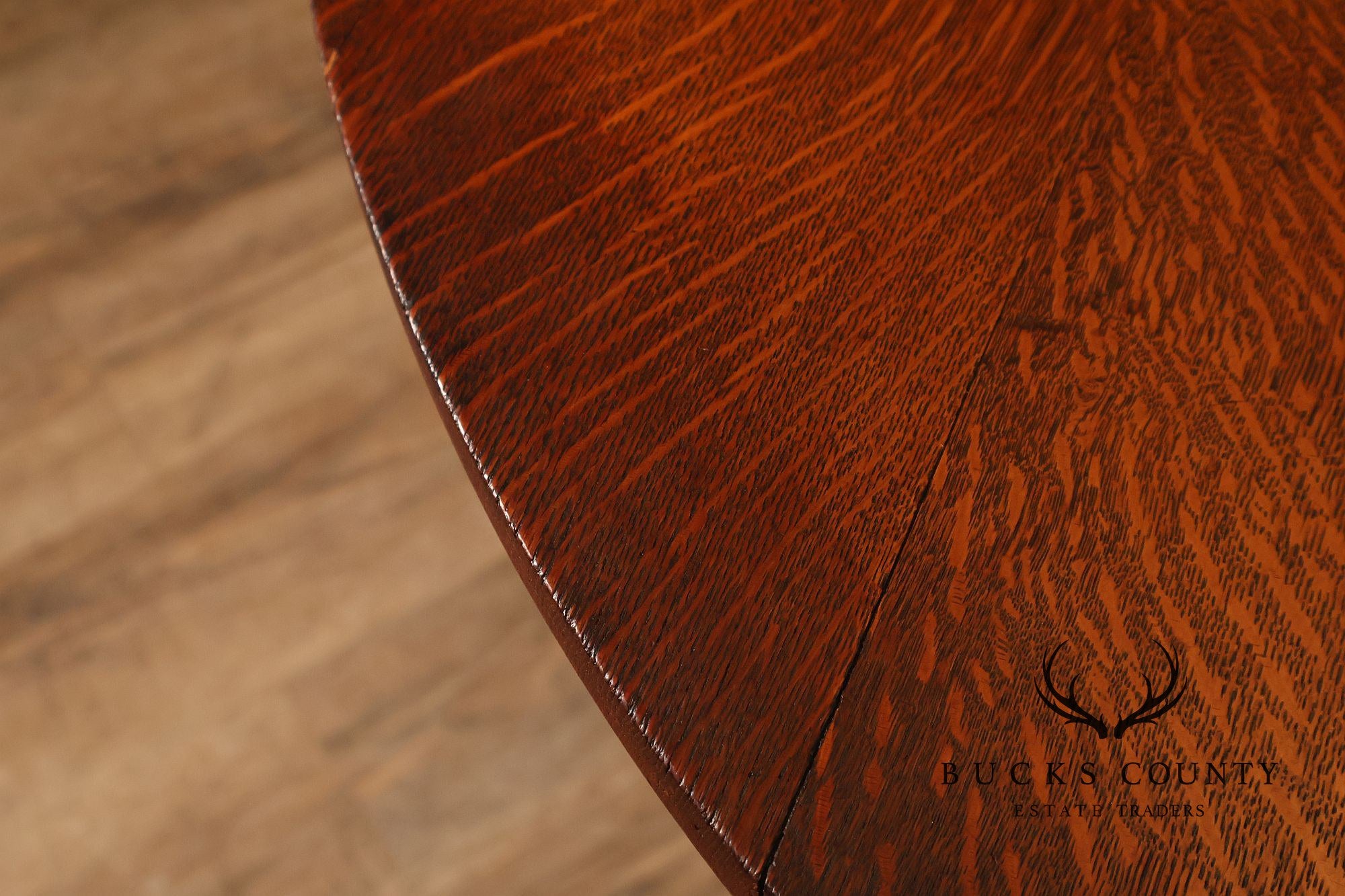 Antique L&JG Stickley Round Extendable Mission Oak Dining Table