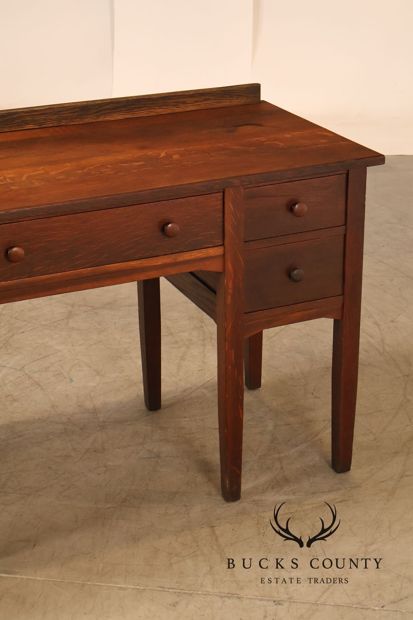 Antique Stickley Brothers Arts & Crafts Oak Vanity Desk