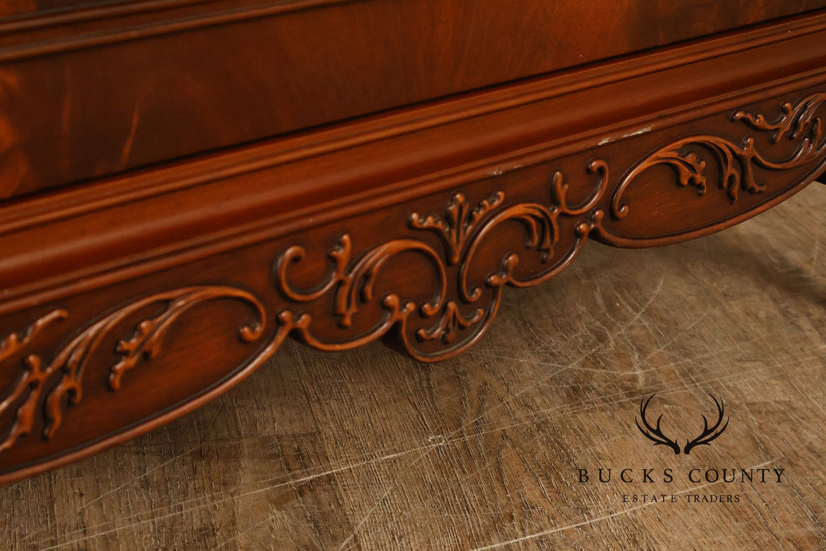 1940’s Flame Mahogany Carved Tall Chest