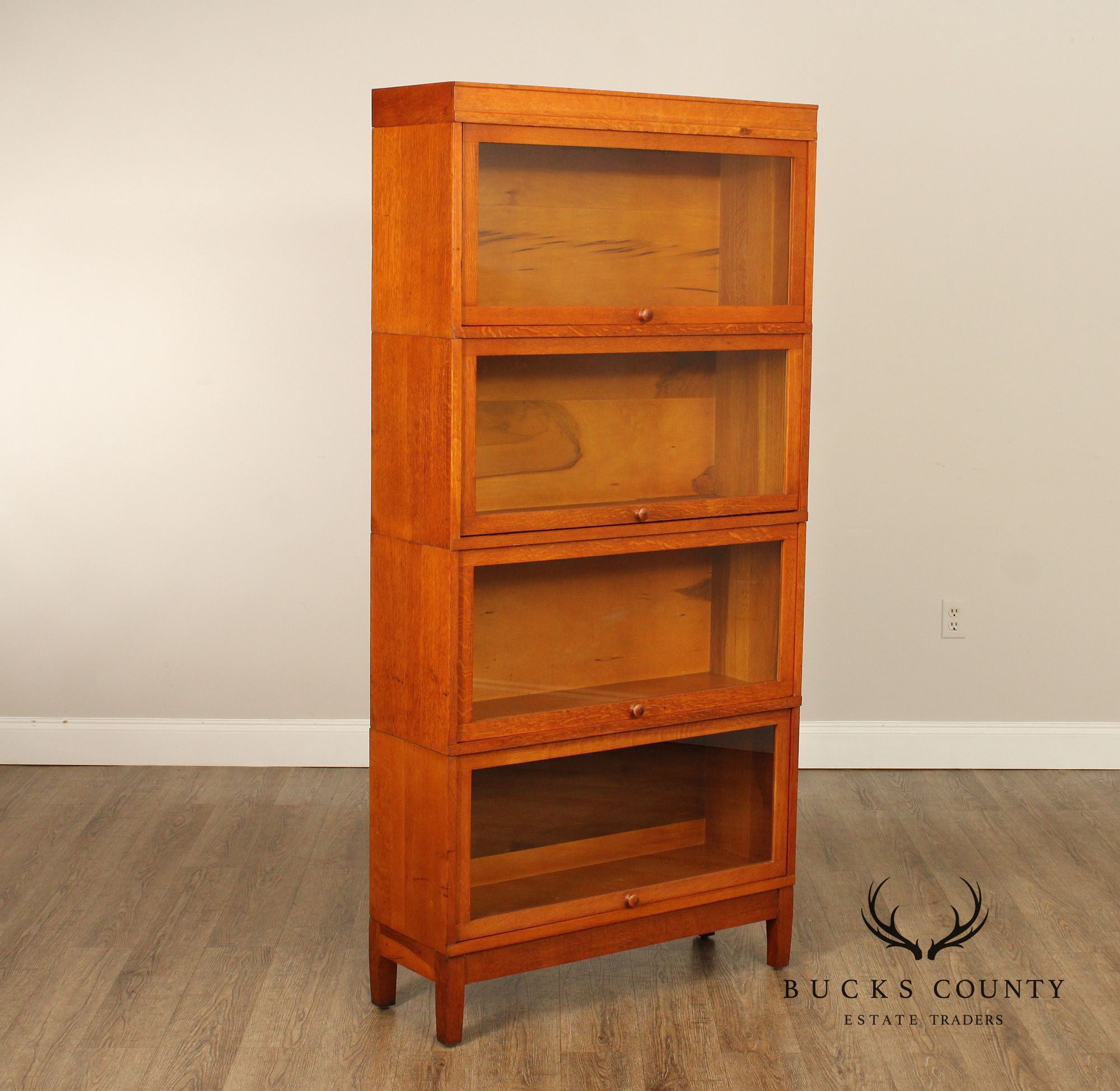 Globe Wernicke Oak Four-Stack Barrister Bookcase