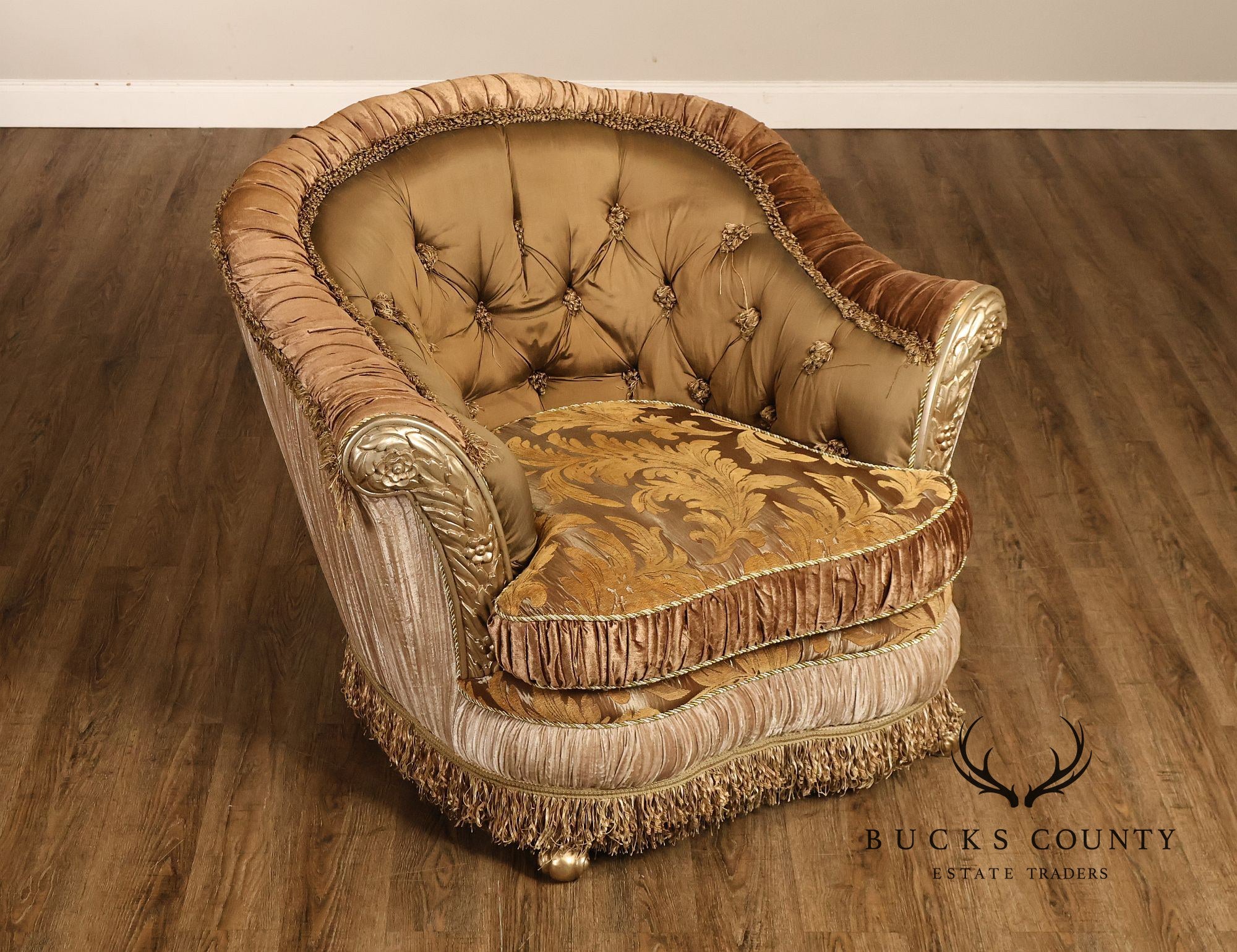 Italian Renaissance Style Upholstered Club Chair