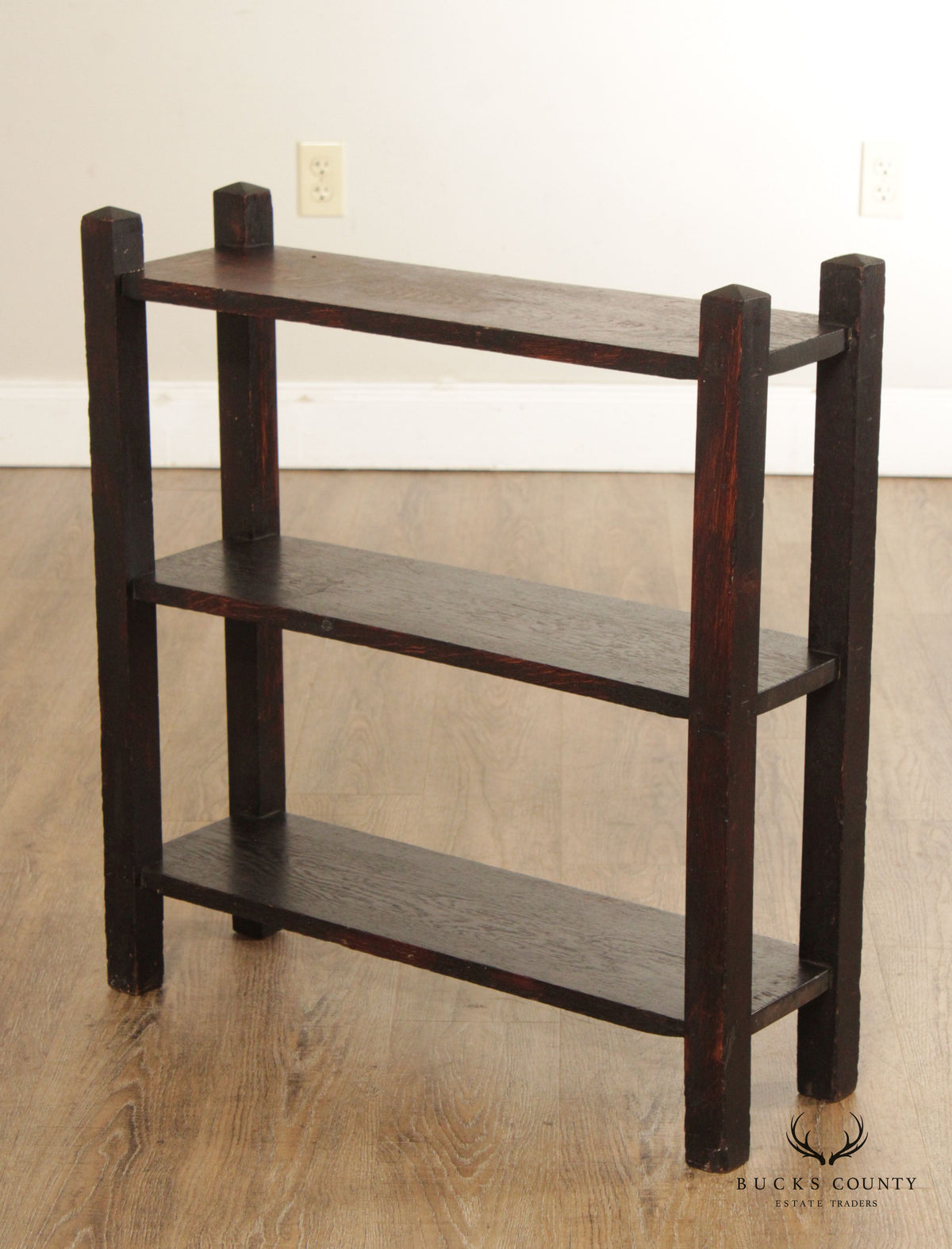 Arts & Crafts Oak Three Tier Open Magazine Stand