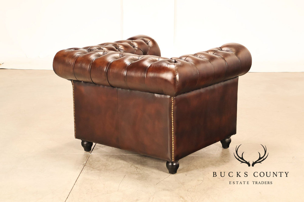 Distressed Brown Single Seater Cushion Chesterfield