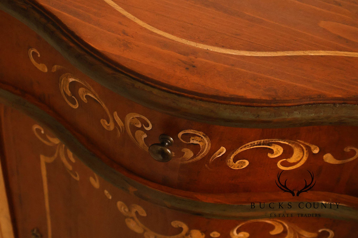 Venetian Style Hand Painted Console Cabinet