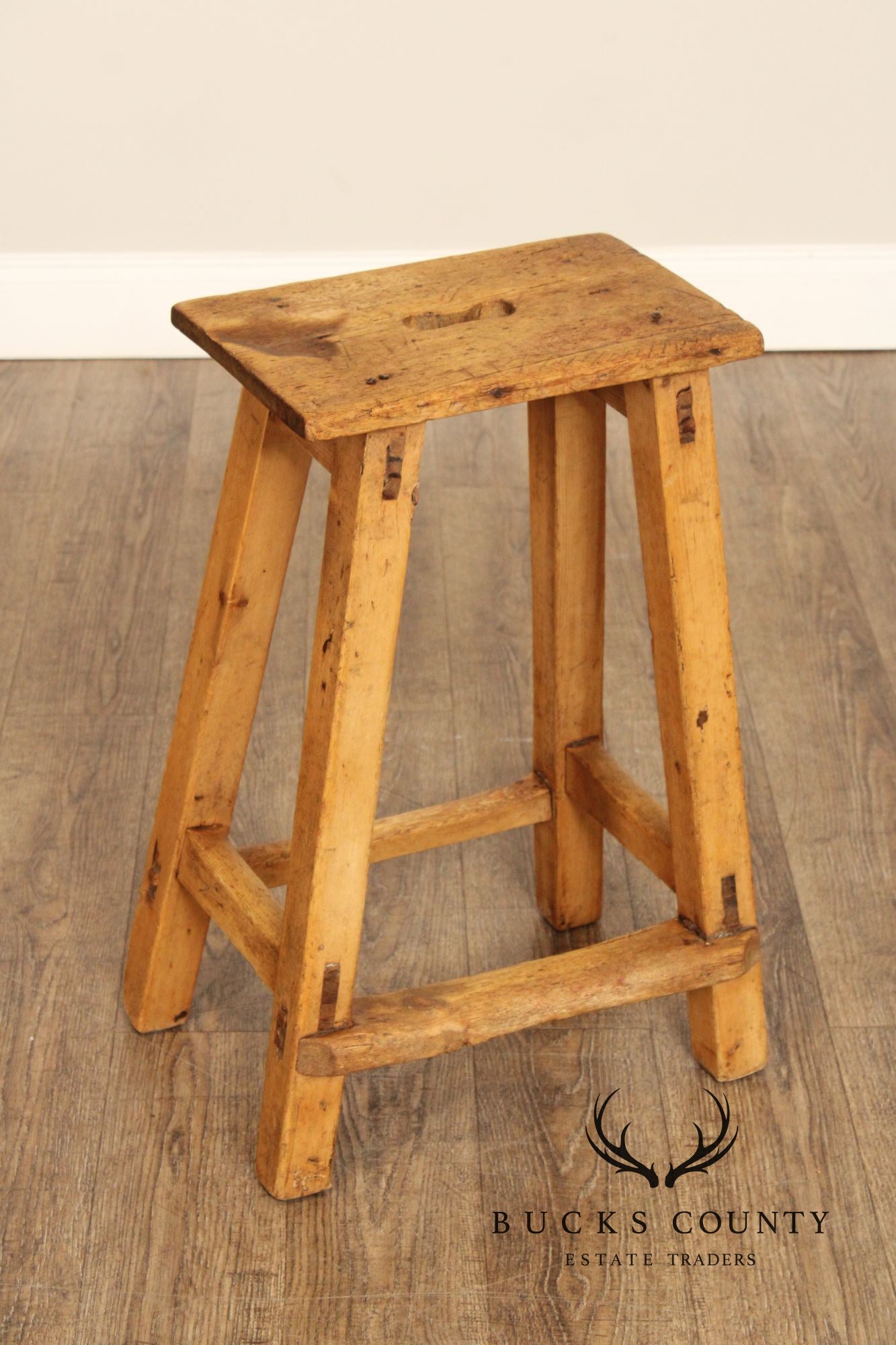 Antique English Pine Stool