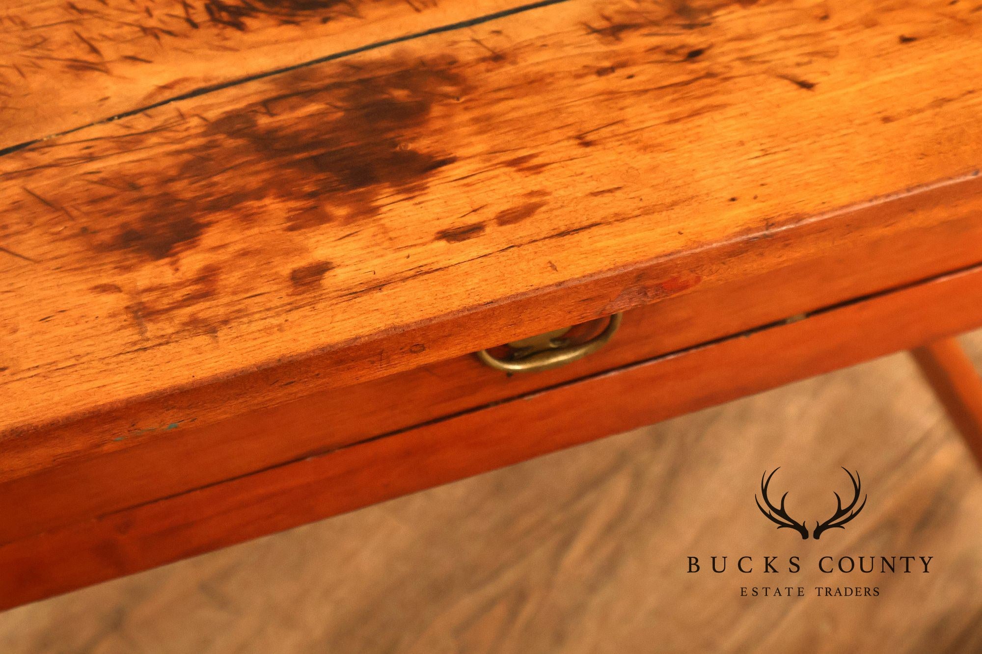 Antique Early American Plank Top Tavern Table