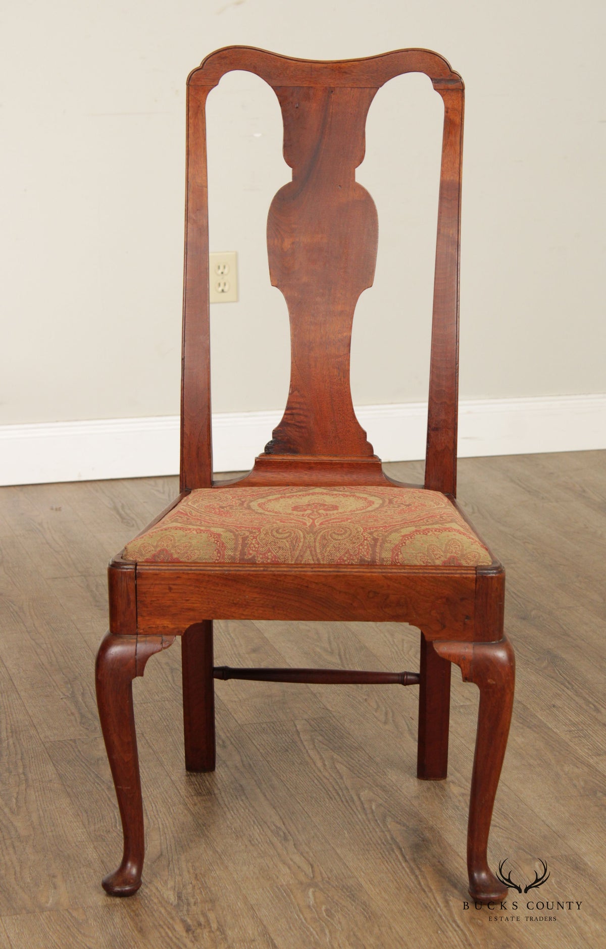 Queen Anne Carved Mahogany Side Dining Chair