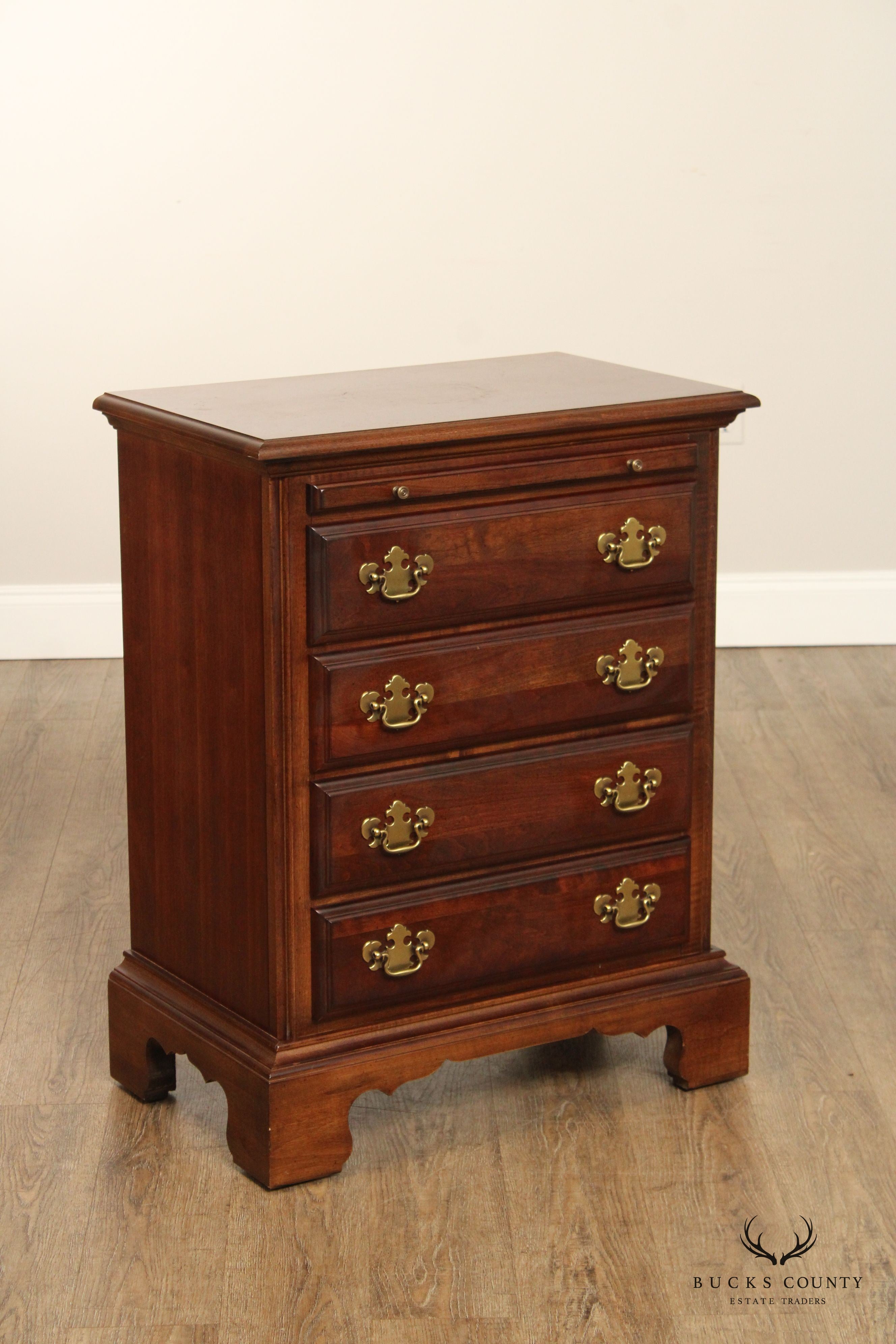 American Drew Chippendale Style Cherry Bedside Chest Nightstand