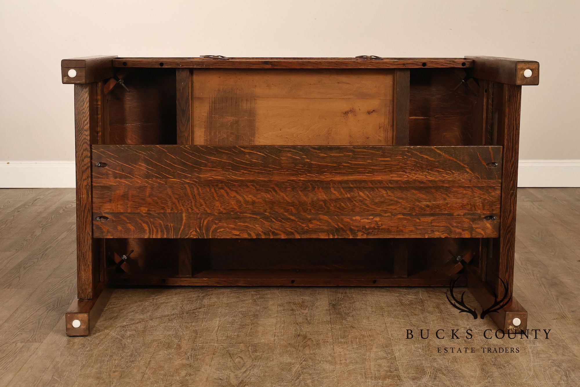 Antique Arts & Crafts Library Table Writing Desk