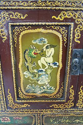 Hand Painted Oriental Rustic Chest