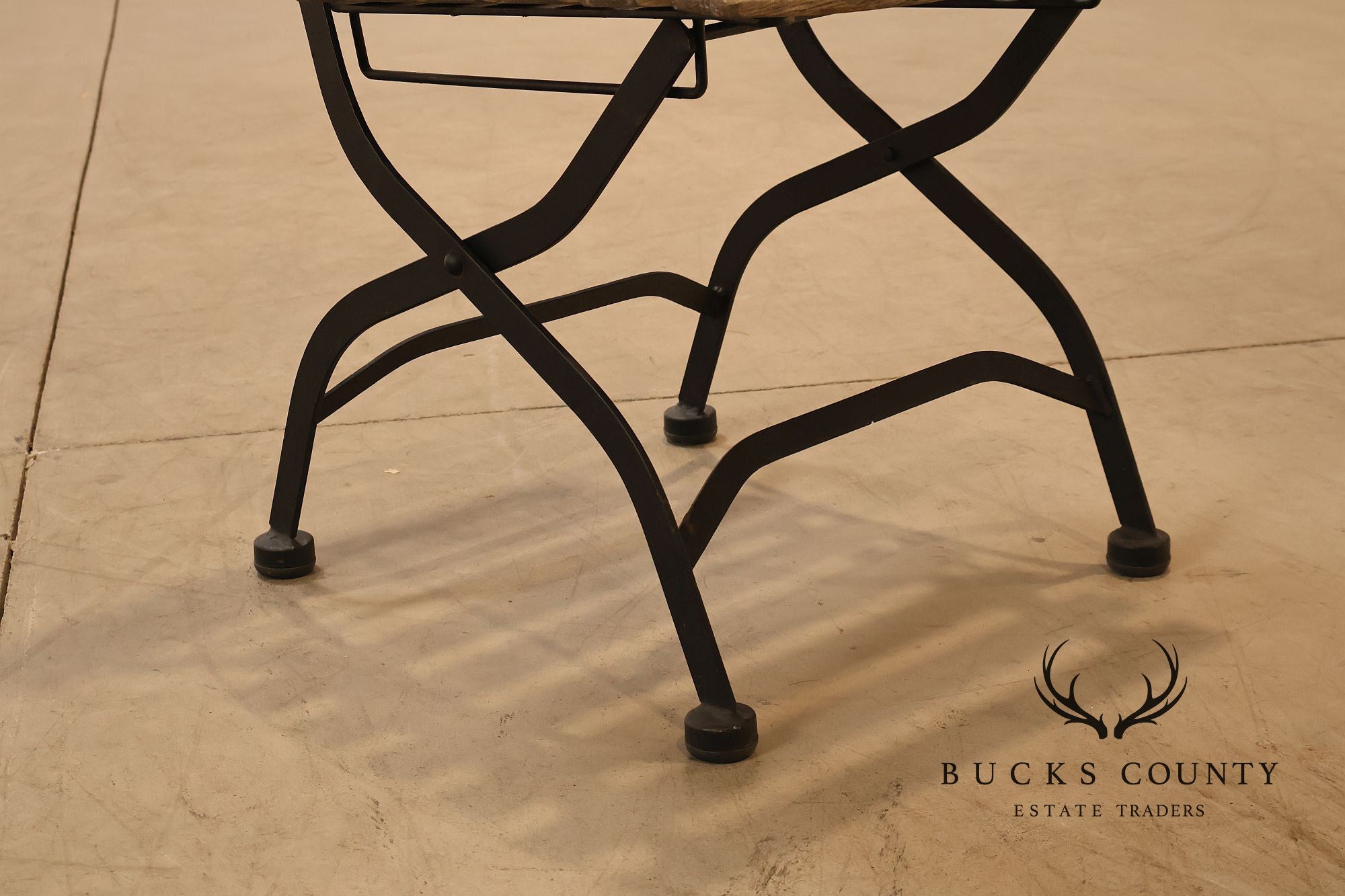 Ballard Designs Giardino 7 Piece Outdoor Dining Set with Teak Table and Iron Chairs
