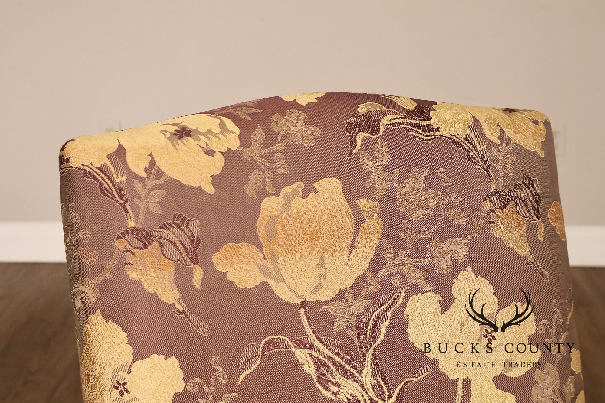 Pair of Upholstered Parsons Style Dining Chairs