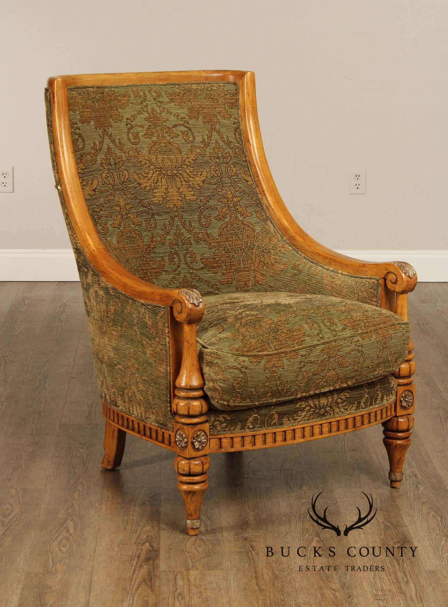 Century Furniture Italian Regency Style Sloped Armchair