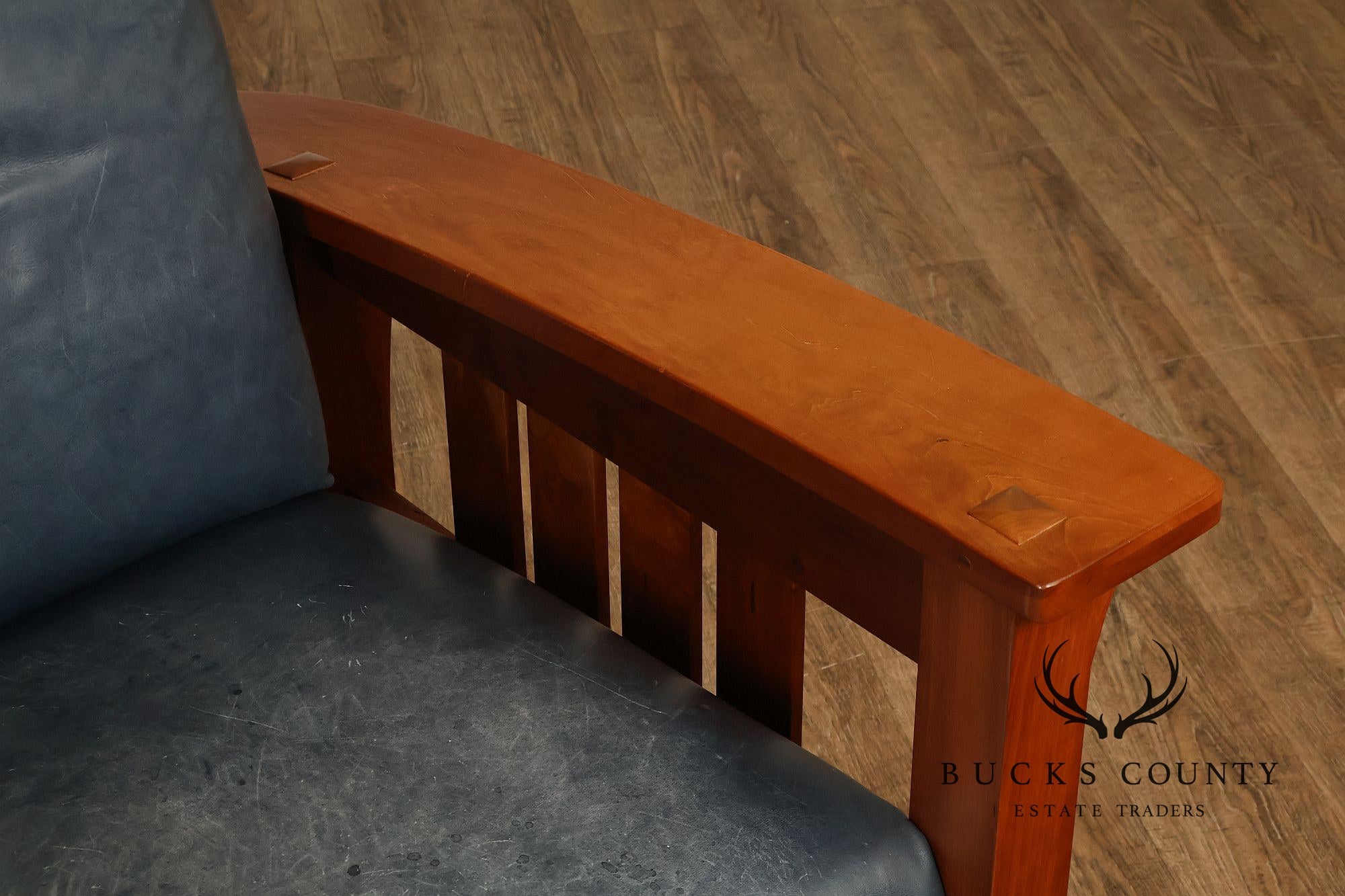 Stickley Mission Collection Cherry Bow Arm Morris Chair and Ottoman