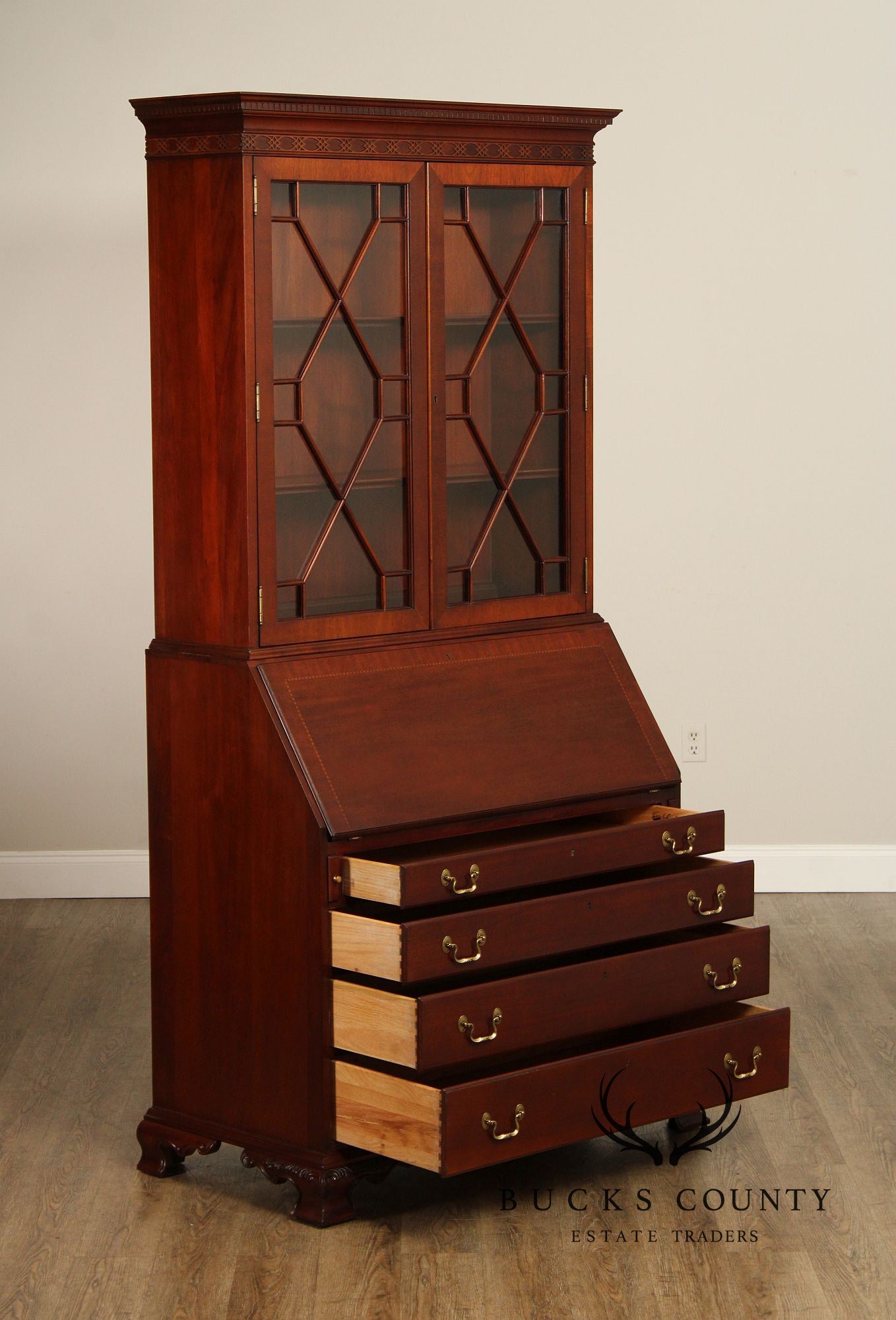 Link-Taylor Georgian Style Mahogany Secretary Bookcase