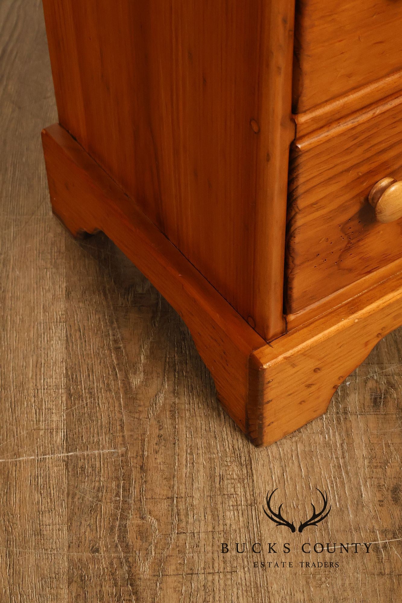 Rustic Pine Four-Drawer Nightstand