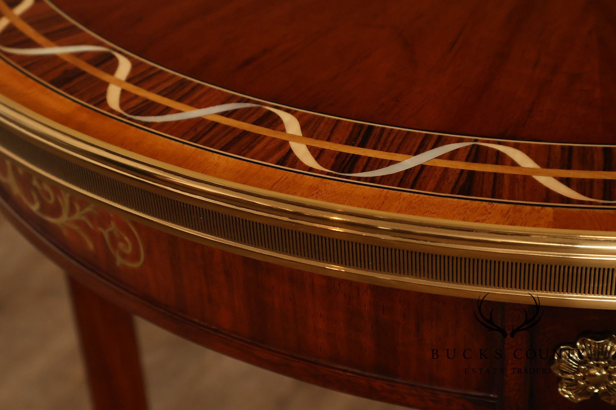 Theodore Alexander Pair of 'Paulette' Mahogany Side Tables