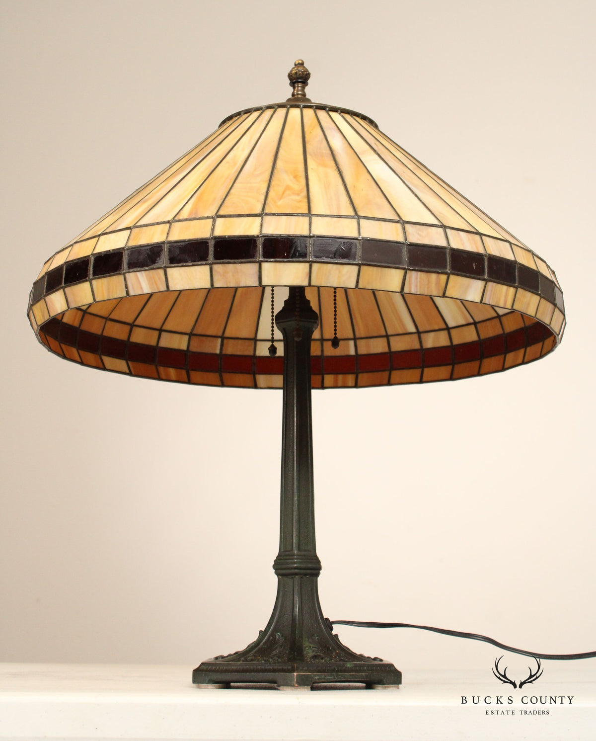 Arts & Crafts Leaded Glas Table Lamp