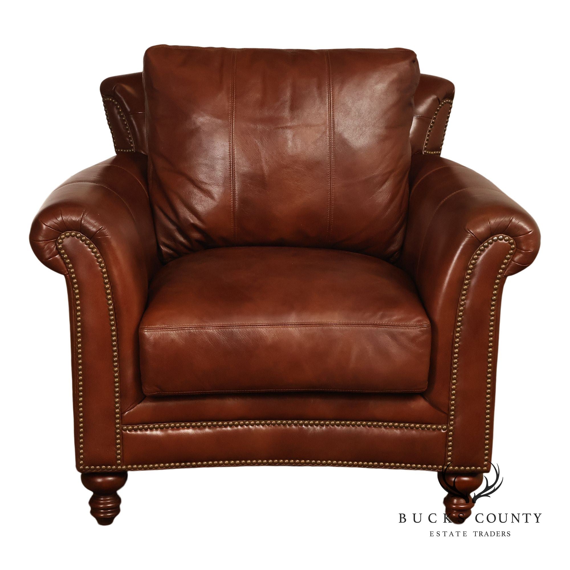 Bradington Young Traditional Style Leather Stationary Chair