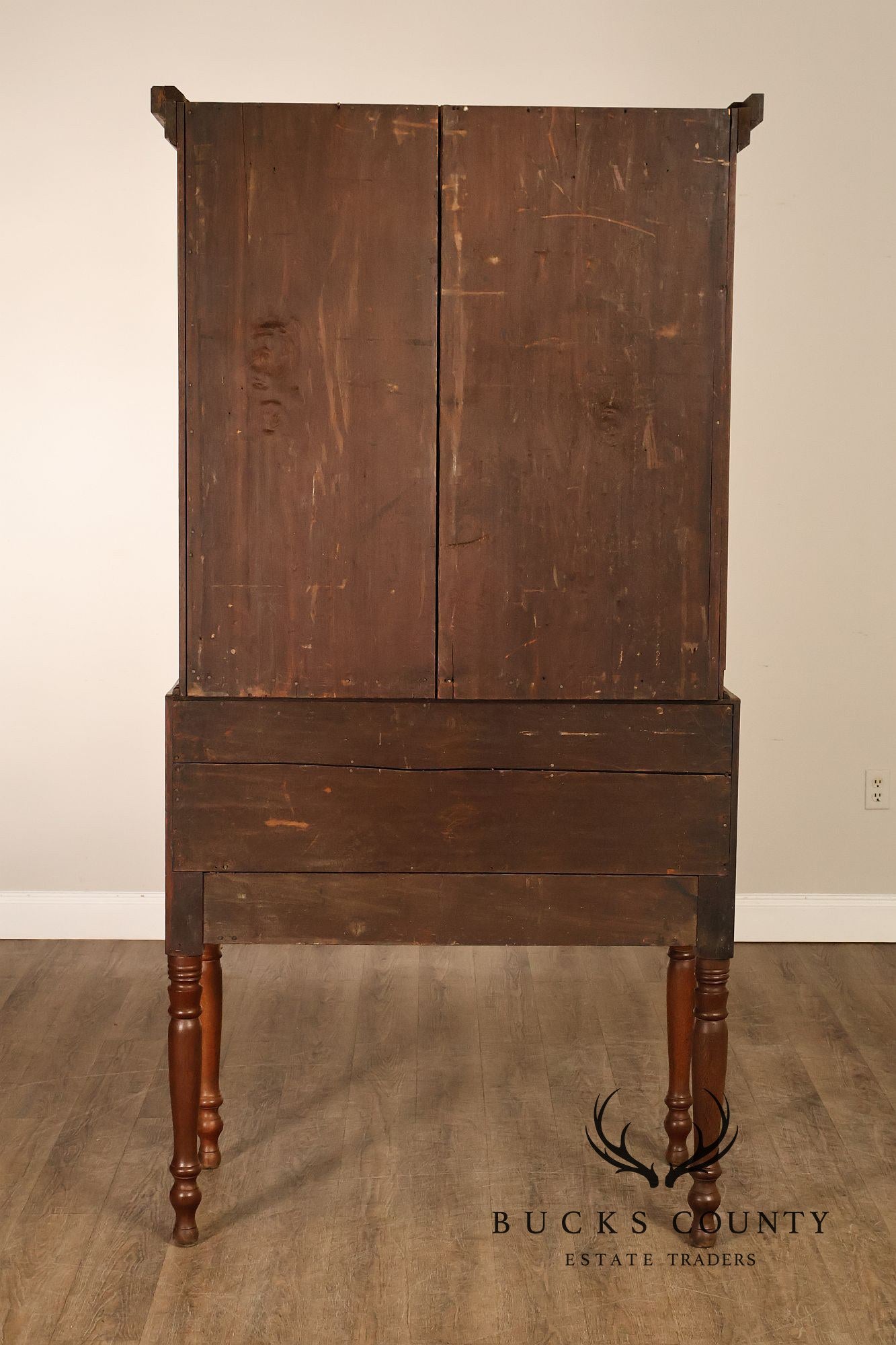 Antique American Sheraton Walnut Secretary Bookcase