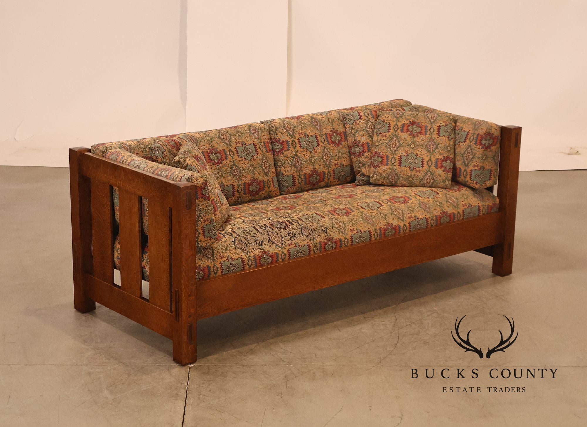 Stickley Mission Collection Oak Settle Sofa