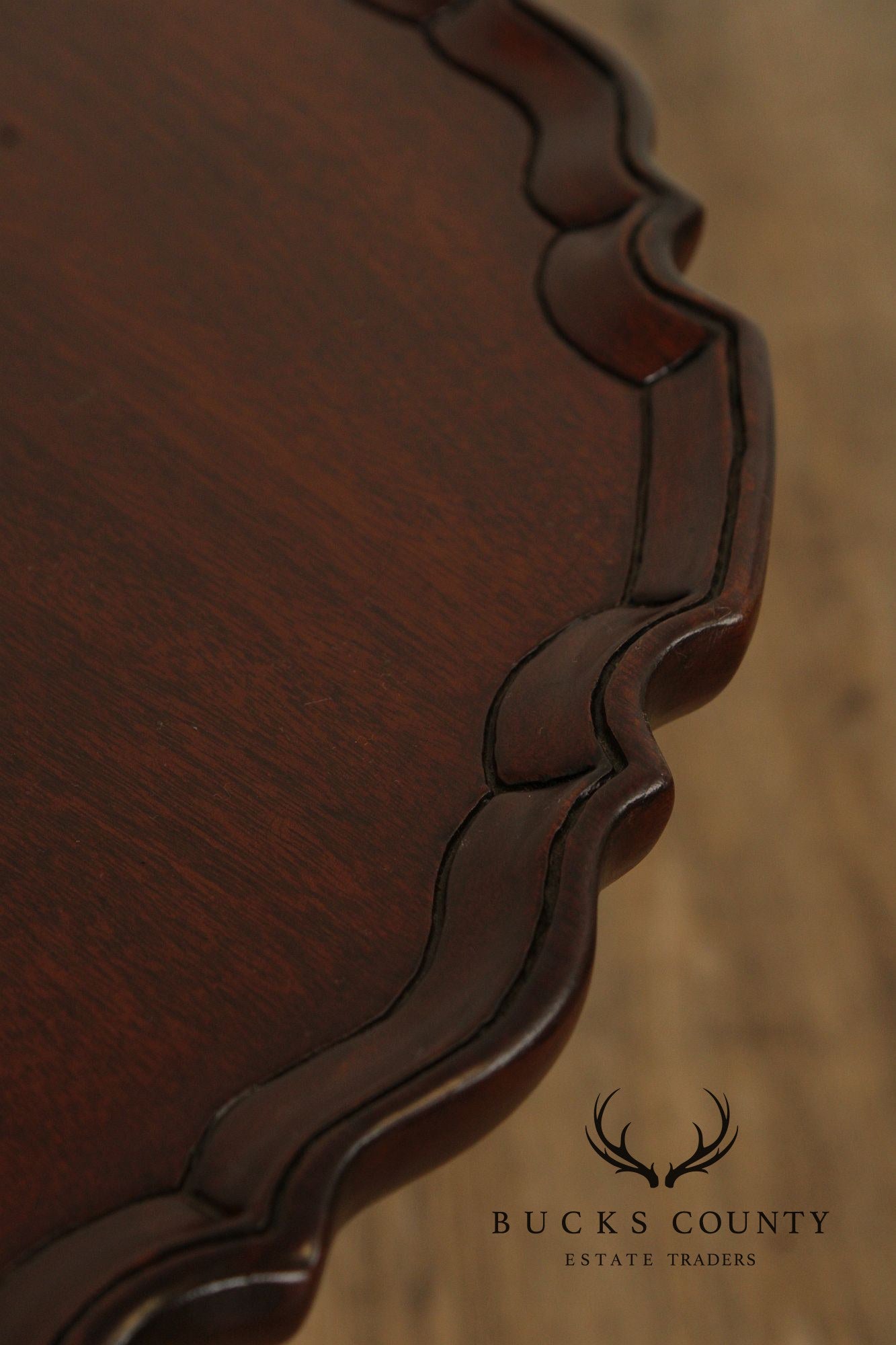Henkel Harris Carved Mahogany Tilt Top Tea Table