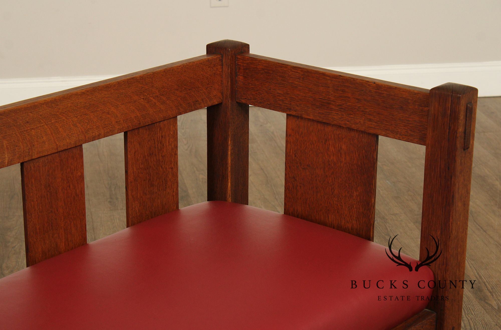 Antique Gustav Stickley Mission Oak Settle Model 205