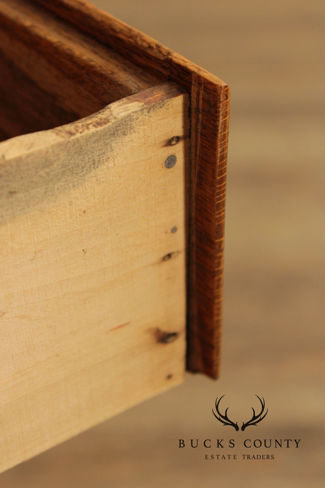 Antique American Hutch With Copper Dry Sink And Pull-Out Cutting Board