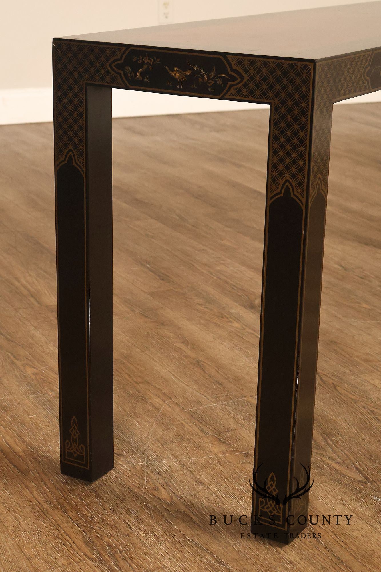 Drexel Heritage 'Et Cetera' Chinoiserie Painted Parsons Console Sofa Table