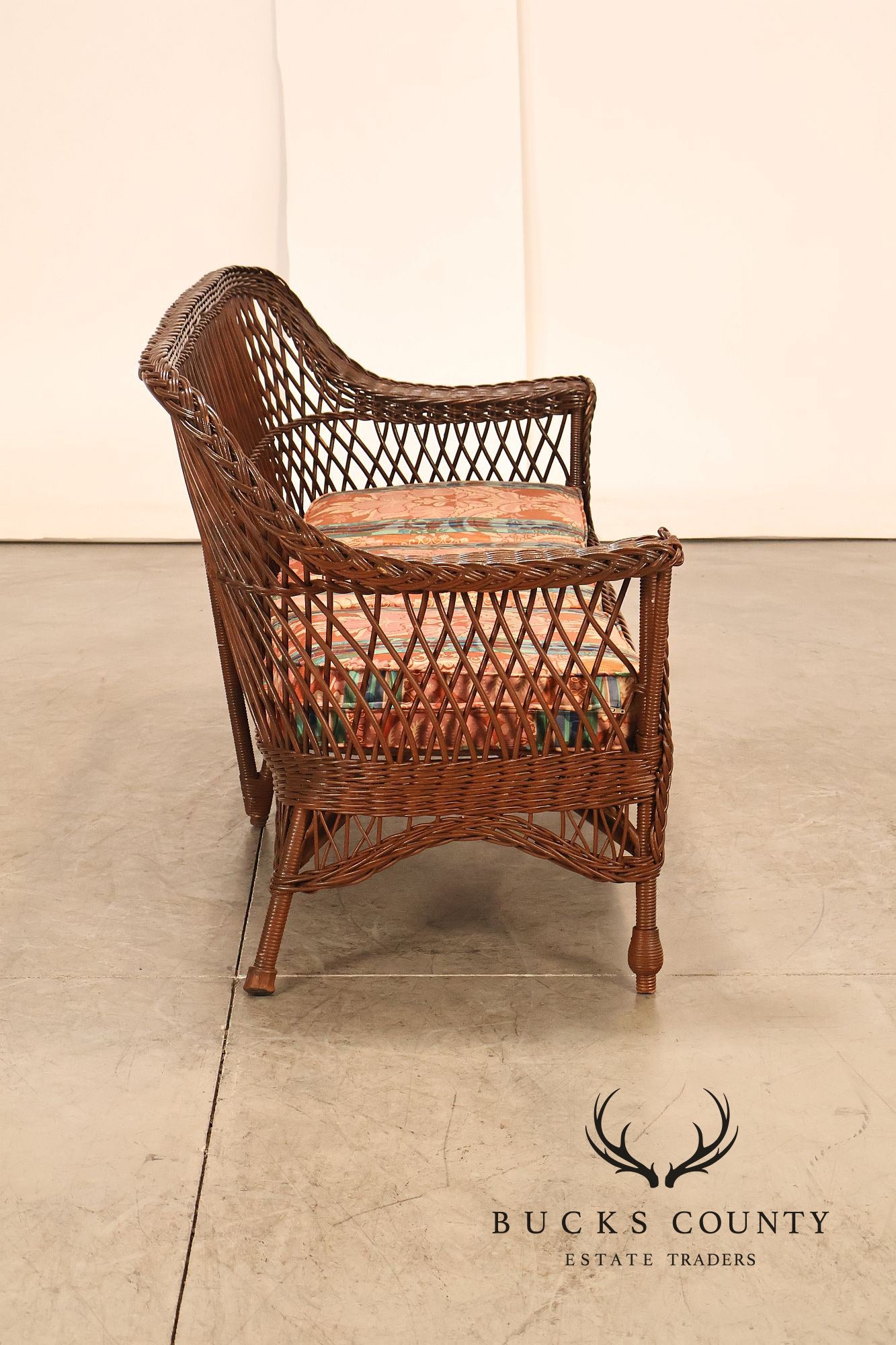 Antique Bar Harbor Style Wicker Sofa