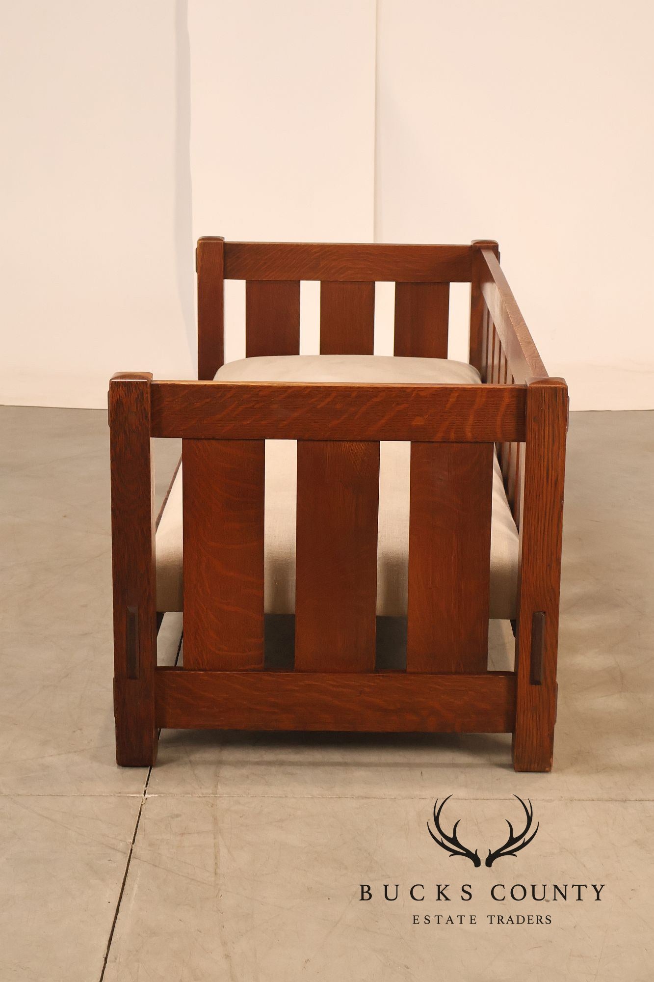 Antique Gustav Stickley No. 208 Arts And Crafts Mission Oak Settle