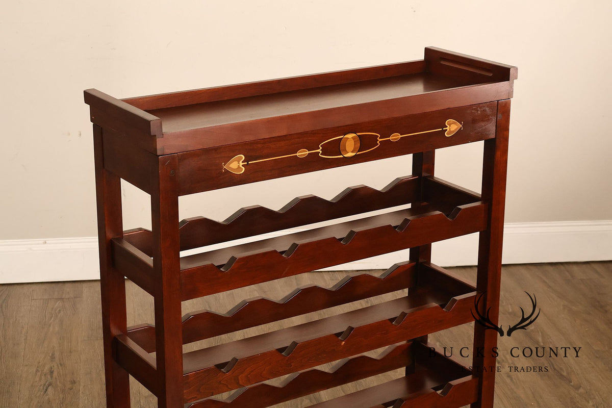 Stickley 2013 Collector Edition Cherry Harvey Ellis Wine Rack With Inlay