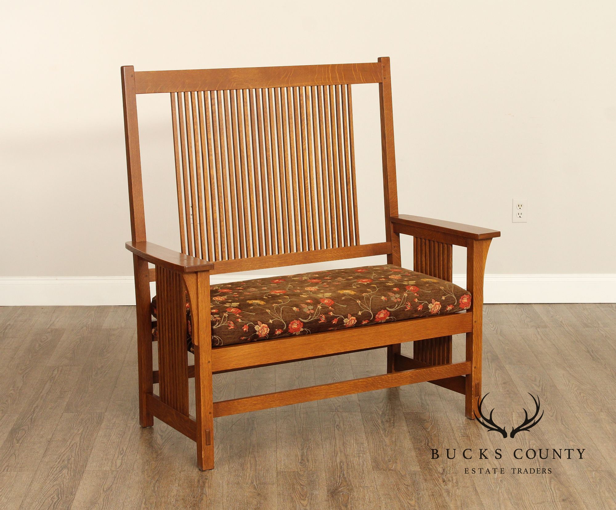 Stickley Mission Collection Oak Spindle Settee