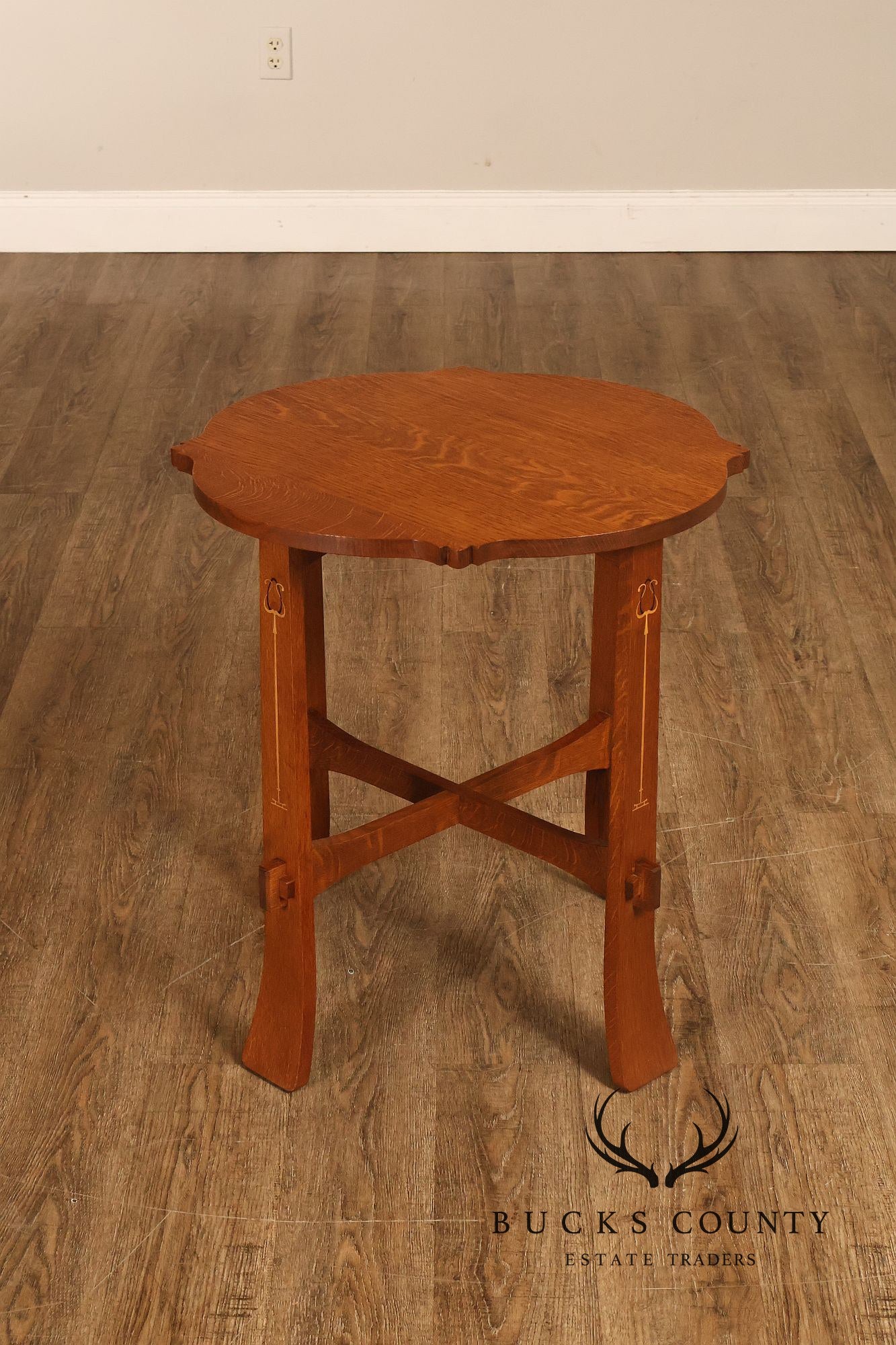 Stickley Mission Collection Harvey Ellis Inlaid Oak Tea Table