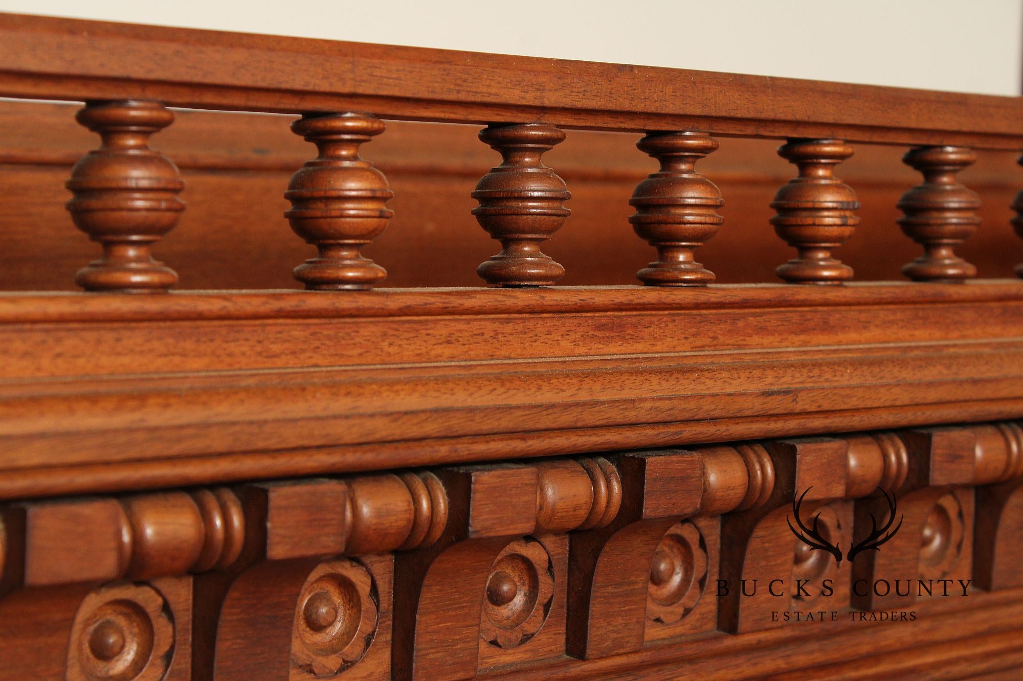 Antique Victorian Aesthetic Carved Walnut Drop Front Writing Desk