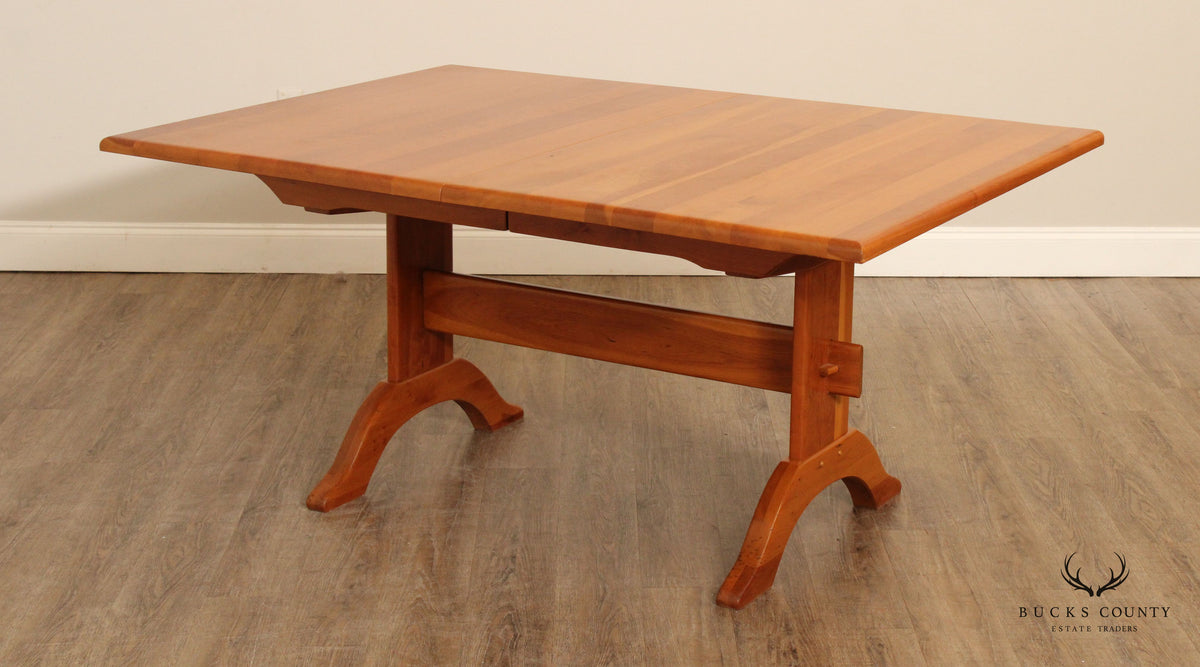 Hunt Country Furniture Farmhouse Style Expandable Cherry Trestle Dining Table