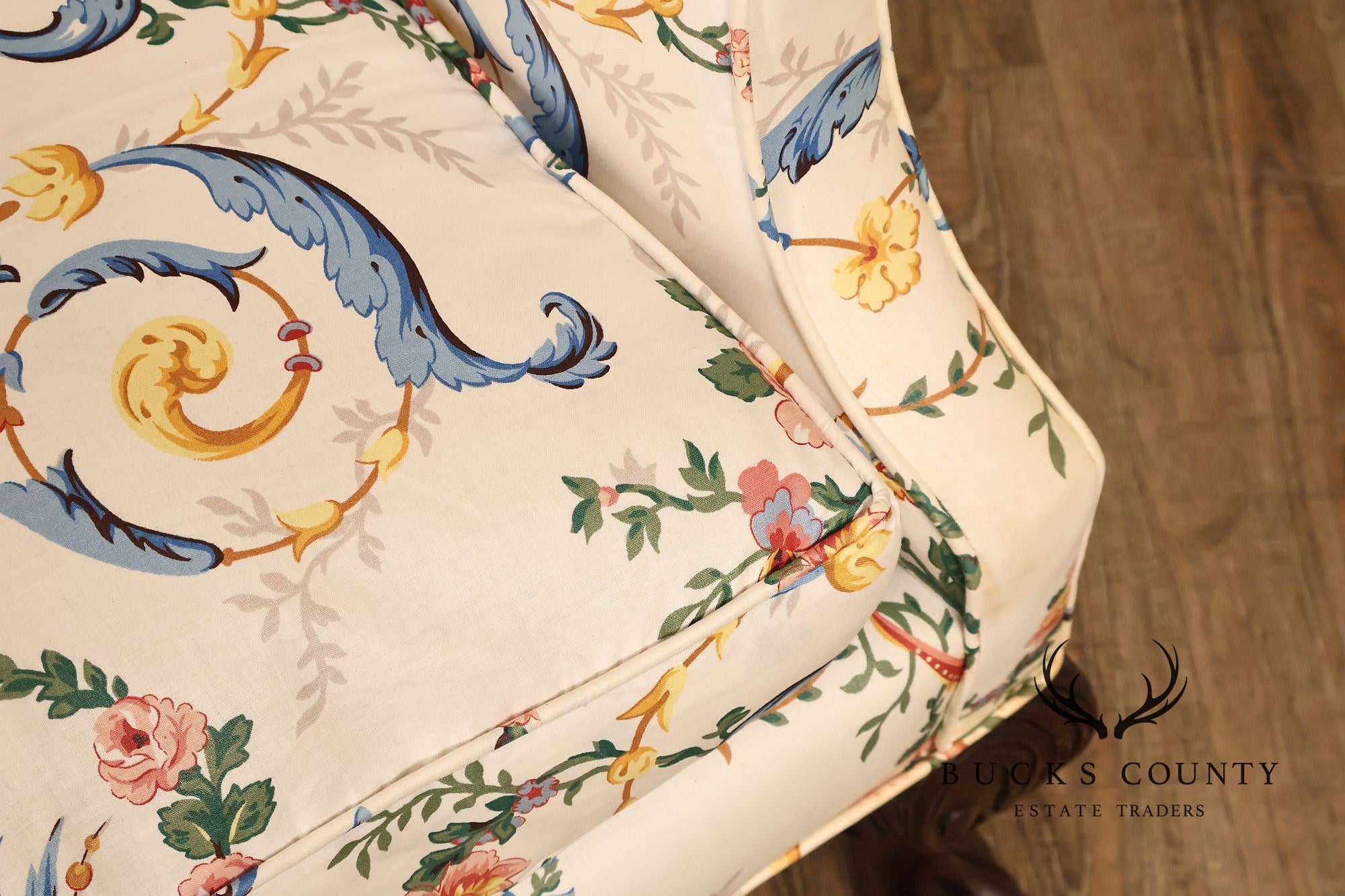 Georgian Style Upholstered Wing Chair